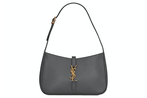 SAINT LAURENT Smooth Calfskin Le 5 A 7 Hobo Storm 